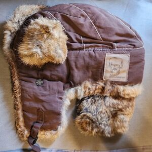 Mad Bomber Brown Rabbit Fur Aviator Trapper Hat